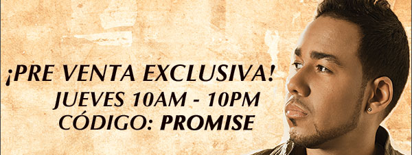 pre venta exclusiva Jueves 10am - 10pm, codigo: PROMISE